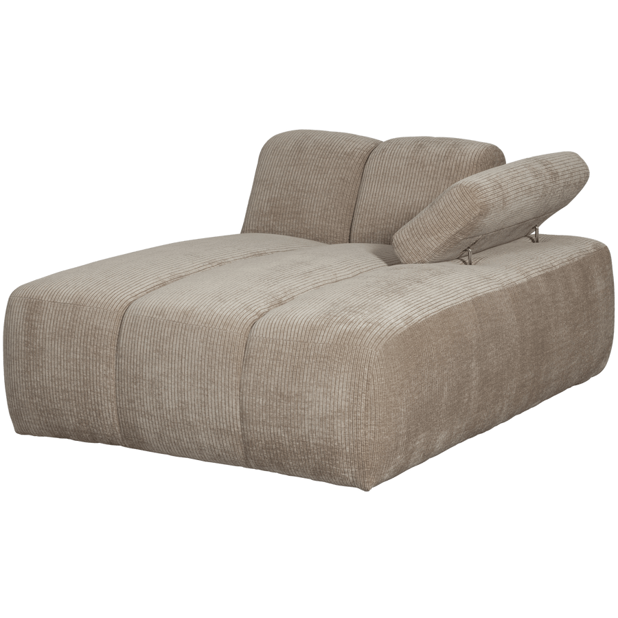 MOJO CHAISE LONGUE ELEMENT RECHTS RIBSTOF DONKERZAND