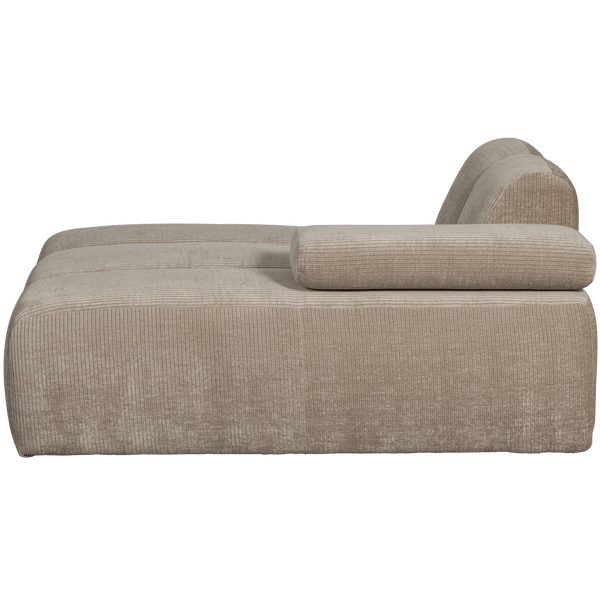 MOJO CHAISE LONGUE ELEMENT RECHTS RIBSTOF DONKERZAND