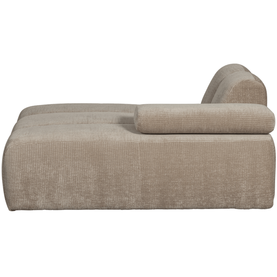 MOJO CHAISE LONGUE ELEMENT RECHTS RIBSTOF DONKERZAND