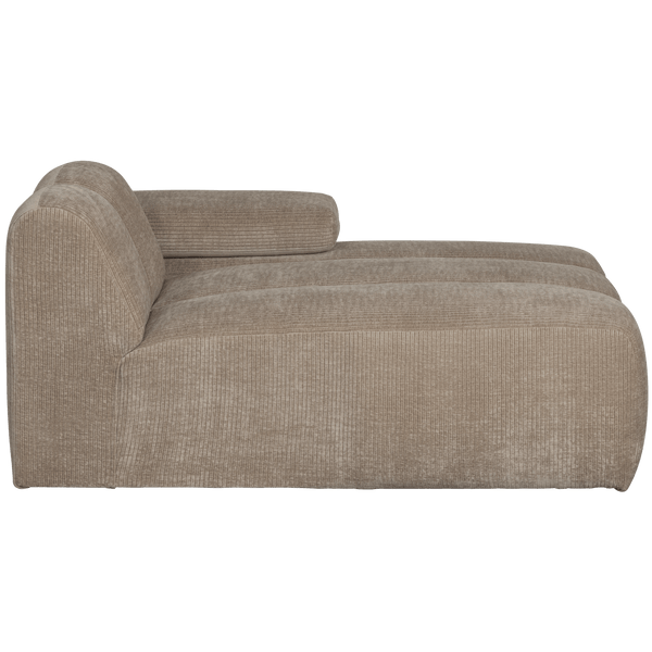 MOJO CHAISE LONGUE ELEMENT RECHTS RIBSTOF DONKERZAND