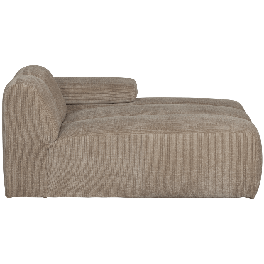 MOJO CHAISE LONGUE ELEMENT RECHTS RIBSTOF DONKERZAND