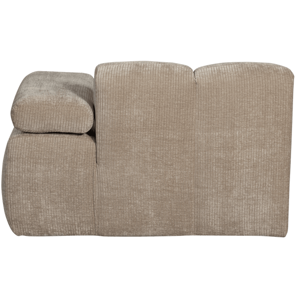 MOJO CHAISE LONGUE ELEMENT RECHTS RIBSTOF DONKERZAND