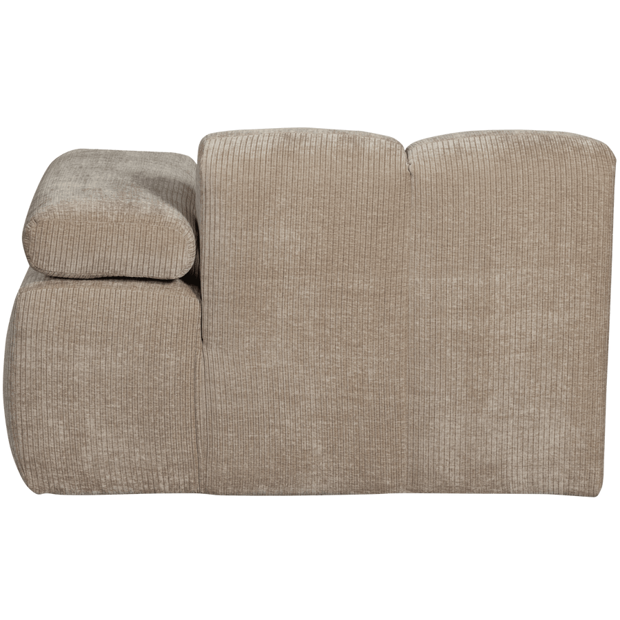 MOJO CHAISE LONGUE ELEMENT RECHTS RIBSTOF DONKERZAND