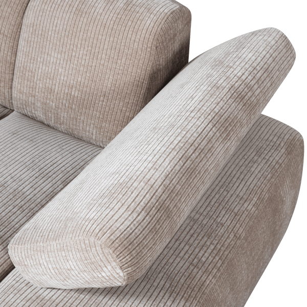 MOJO CHAISE LONGUE ELEMENT RECHTS RIBSTOF DONKERZAND