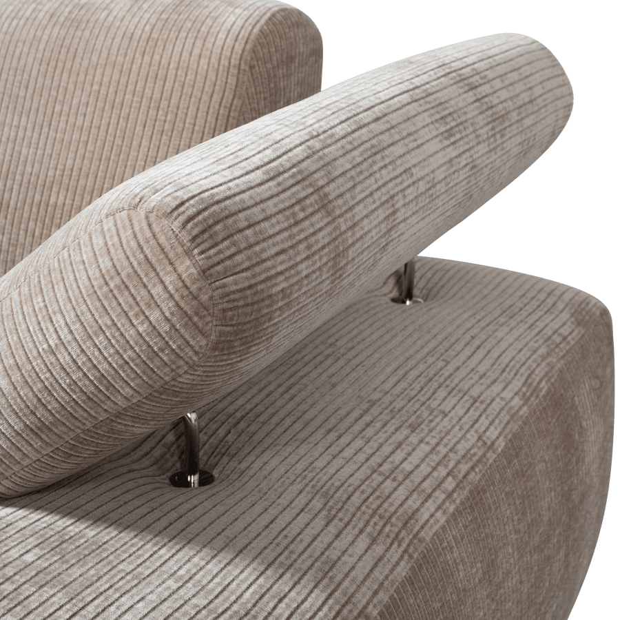 MOJO CHAISE LONGUE ELEMENT RECHTS RIBSTOF DONKERZAND