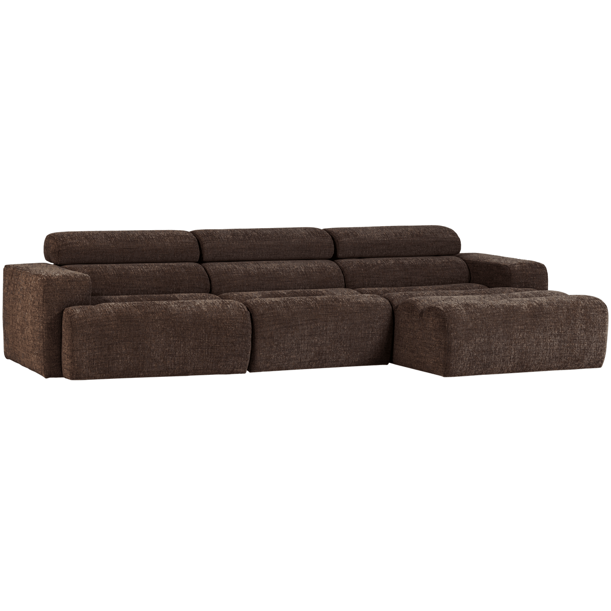 NOVI CHAISE LONGUE BANK RECHTS DONKERBRUIN MELANGE