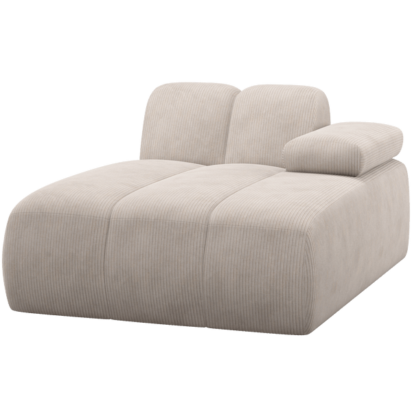 MOJO CHAISE LONGUE ELEMENT RECHTS RIBSTOF ECRU