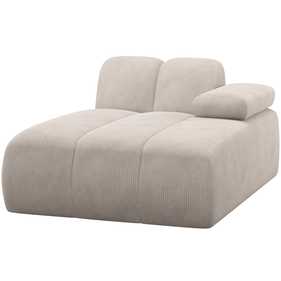 MOJO CHAISE LONGUE ELEMENT RECHTS RIBSTOF ECRU