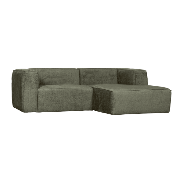 BEAN CHAISE LONGUE BANK RECHTS STRUCTURE VELVET MOSS