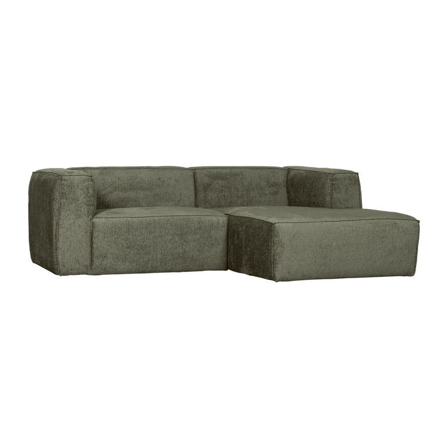 BEAN CHAISE LONGUE BANK RECHTS STRUCTURE VELVET MOSS