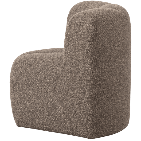 MOJO EETBANK HOEK MET RUGLEUNING BOUCLE BRUIN MELANGE