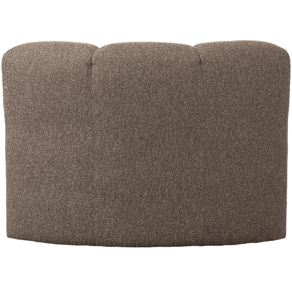 MOJO EETBANK HOEK MET RUGLEUNING BOUCLE BRUIN MELANGE