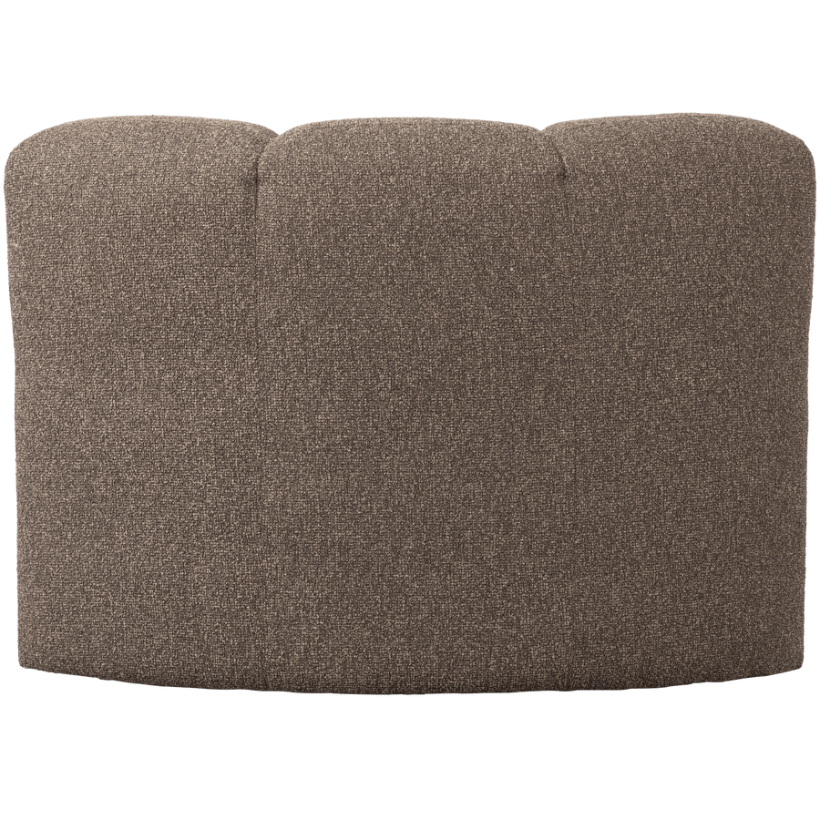 MOJO EETBANK HOEK MET RUGLEUNING BOUCLE BRUIN MELANGE