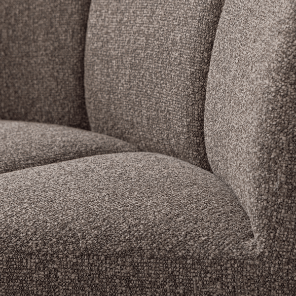 MOJO EETBANK HOEK MET RUGLEUNING BOUCLE BRUIN MELANGE