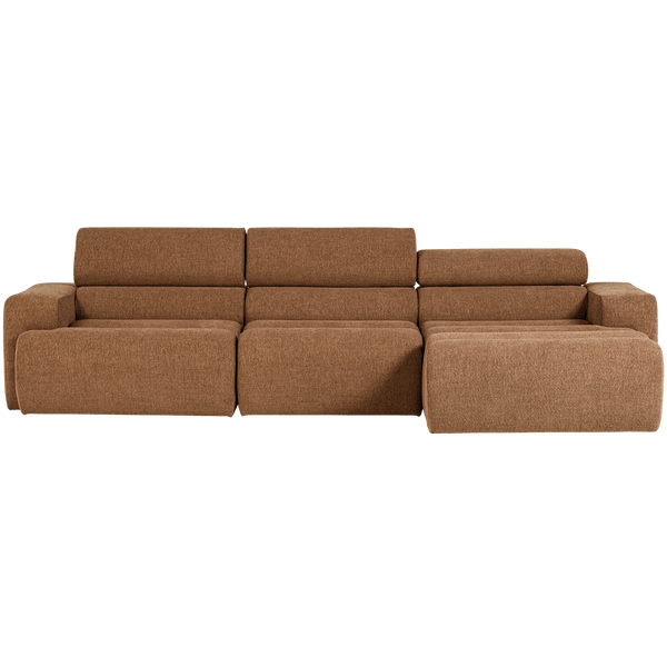 NOVI CHAISE LONGUE BANK RECHTS BOUCLE KARAMELBRUIN