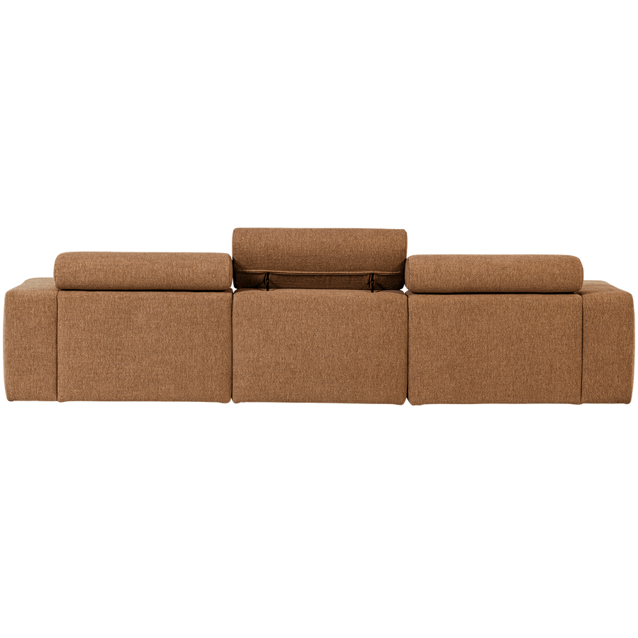 NOVI CHAISE LONGUE BANK RECHTS BOUCLE KARAMELBRUIN