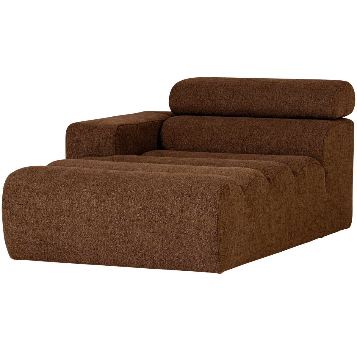 NOVI CHAISE LONGUE ELEMENT ARM LINKS BOUCLE MOKKABRUIN