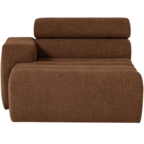 NOVI CHAISE LONGUE ELEMENT ARM LINKS BOUCLE MOKKABRUIN
