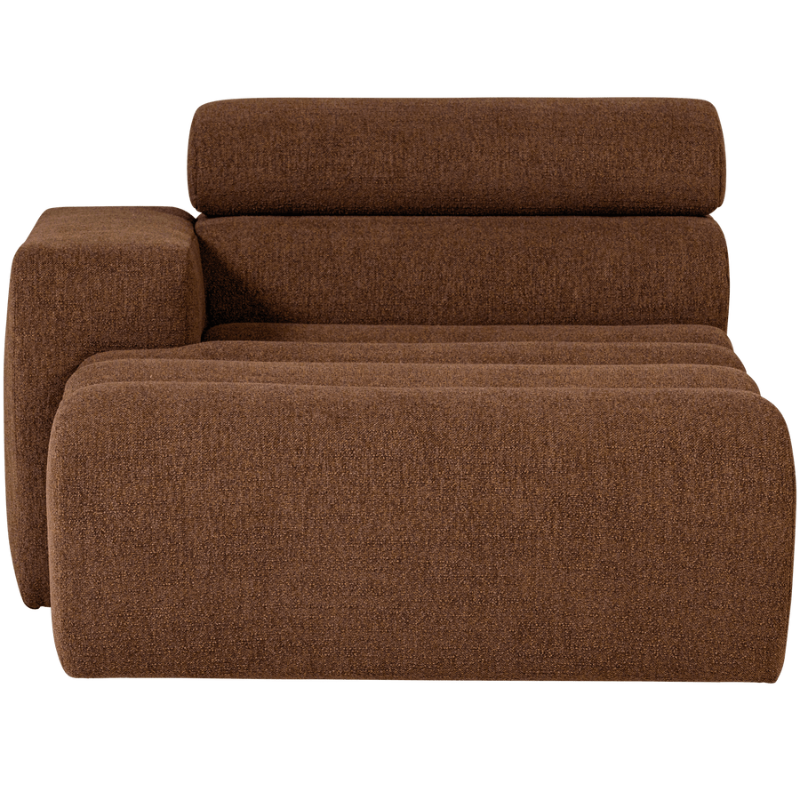 NOVI CHAISE LONGUE ELEMENT ARM LINKS BOUCLE MOKKABRUIN