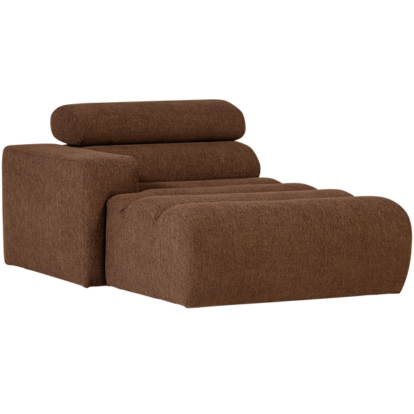 NOVI CHAISE LONGUE ELEMENT ARM LINKS BOUCLE MOKKABRUIN