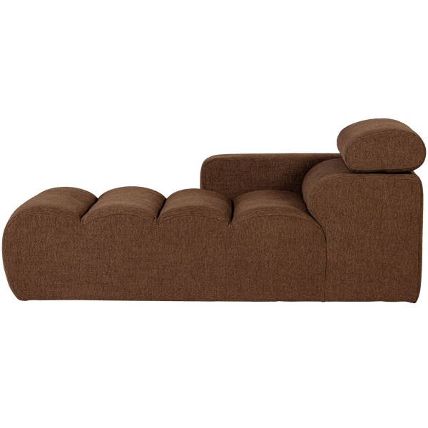 NOVI CHAISE LONGUE ELEMENT ARM LINKS BOUCLE MOKKABRUIN