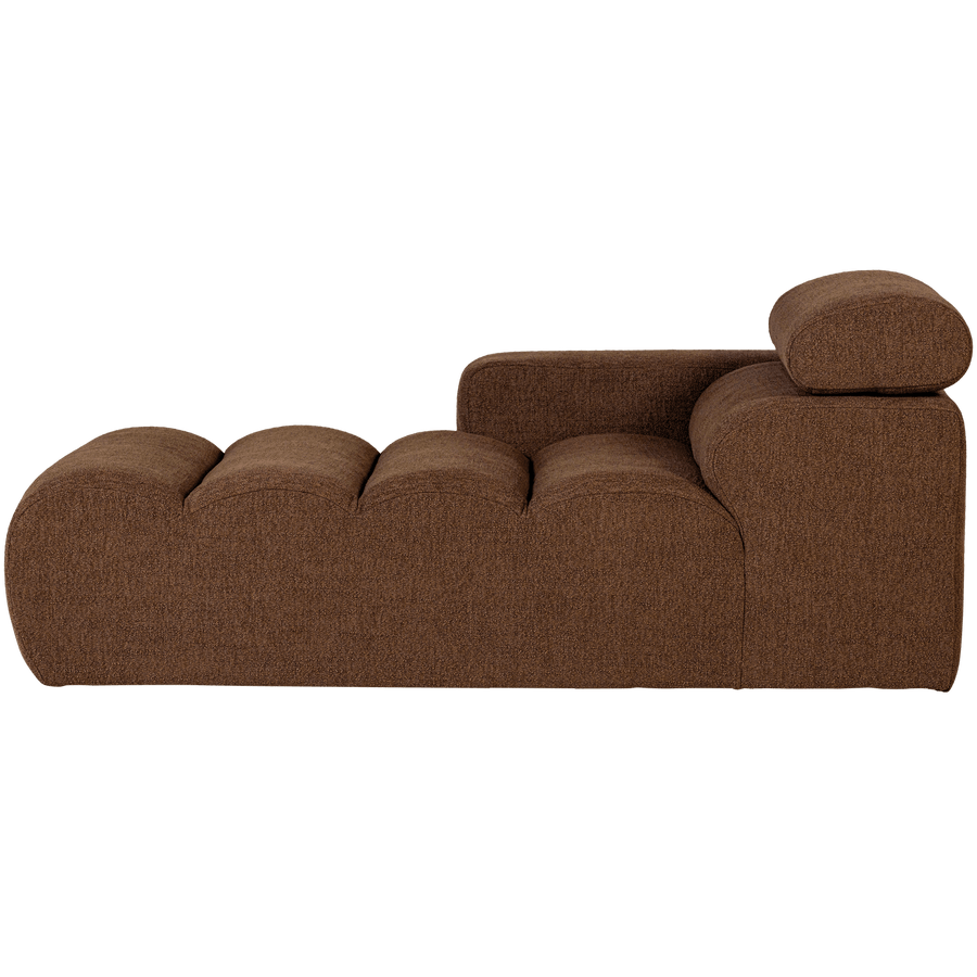 NOVI CHAISE LONGUE ELEMENT ARM LINKS BOUCLE MOKKABRUIN