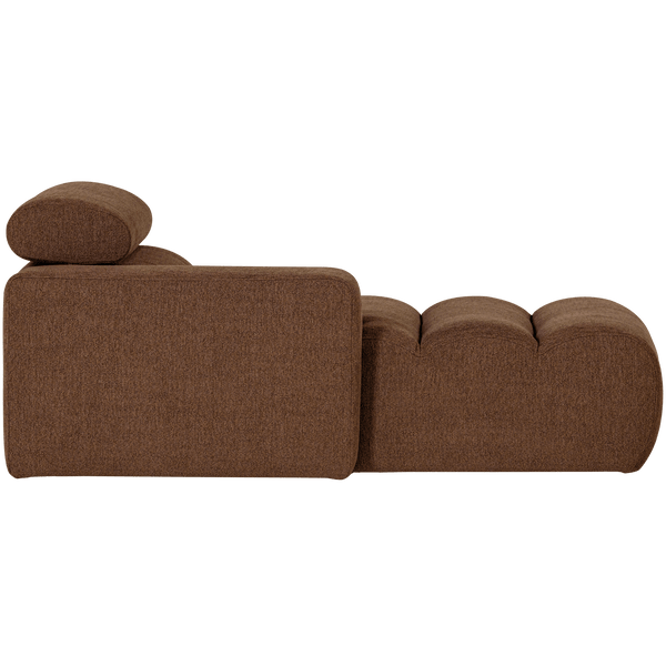NOVI CHAISE LONGUE ELEMENT ARM LINKS BOUCLE MOKKABRUIN