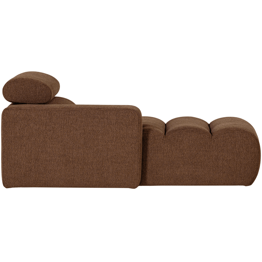 NOVI CHAISE LONGUE ELEMENT ARM LINKS BOUCLE MOKKABRUIN