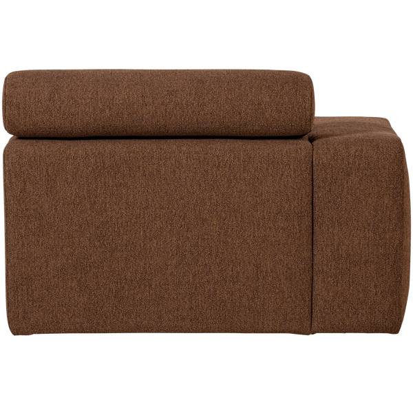 NOVI CHAISE LONGUE ELEMENT ARM LINKS BOUCLE MOKKABRUIN