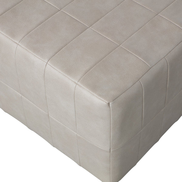 PATCHWORK POEF LEERLOOK NATUREL