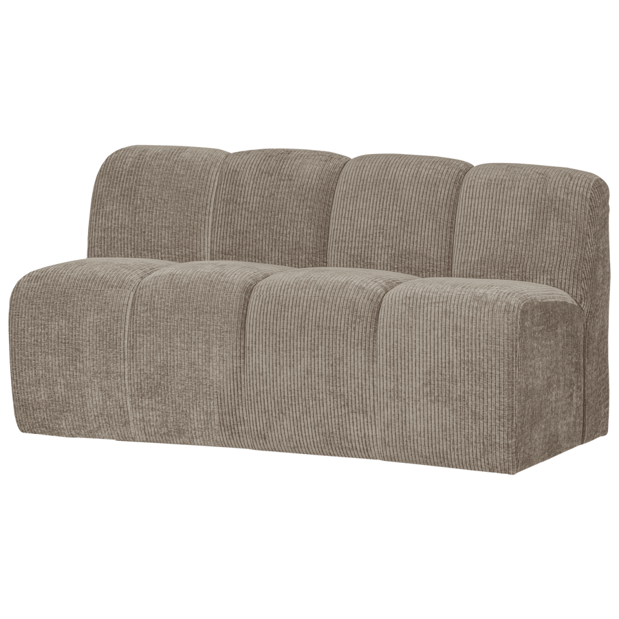 MOJO EETBANK 164 CM MET RUGLEUNING RIBSTOF DONKERZAND