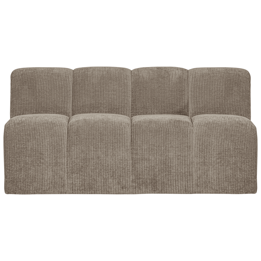 MOJO EETBANK 164 CM MET RUGLEUNING RIBSTOF DONKERZAND