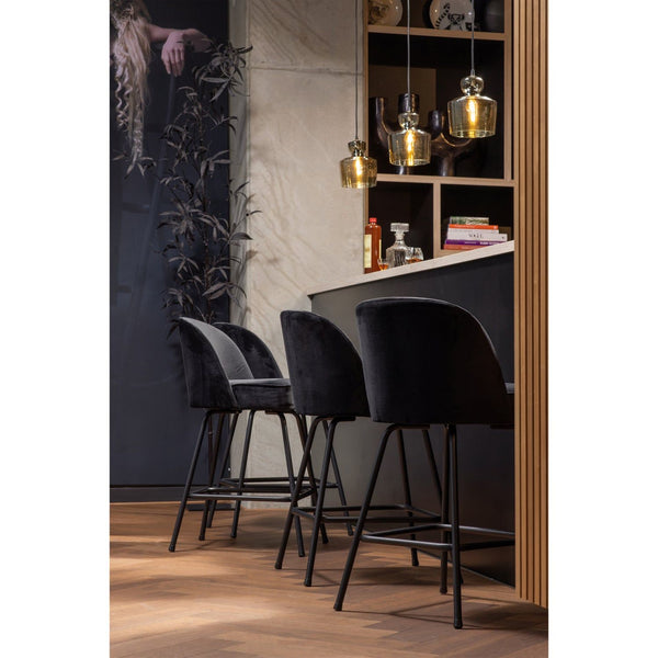 VOGUE BARSTOEL 65 CM VELVET ZWART