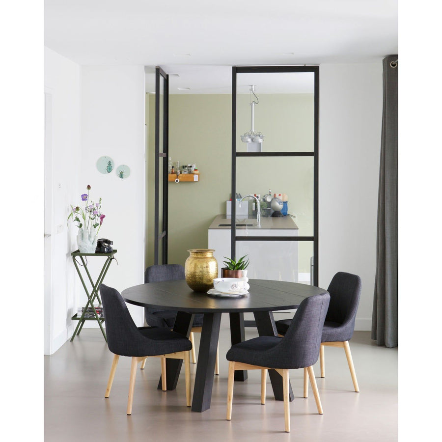 RHONDA XL EETTAFEL O150 CM EIKEN BLACKNIGHT [fsc]