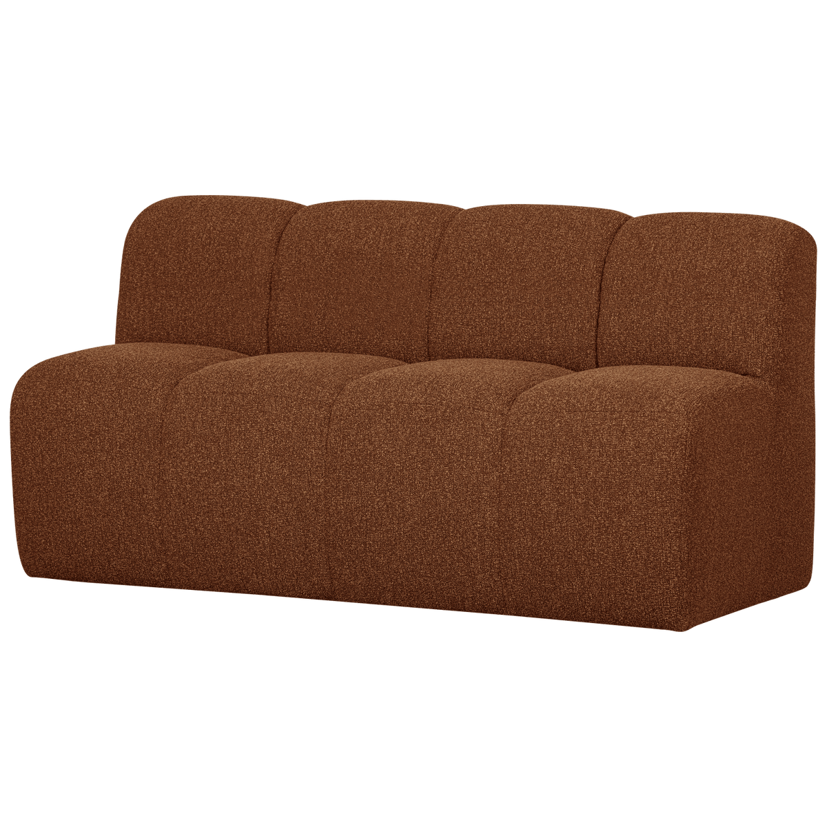 MOJO EETBANK 164 CM MET RUGLEUNING BOUCLE ROESTBRUIN MEL