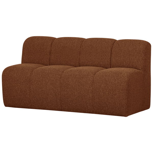 MOJO EETBANK 164 CM MET RUGLEUNING BOUCLE ROESTBRUIN MEL