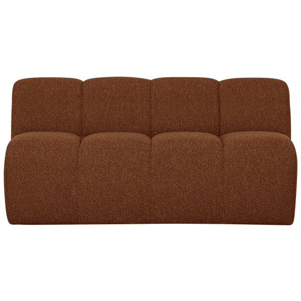 MOJO EETBANK 164 CM MET RUGLEUNING BOUCLE ROESTBRUIN MEL