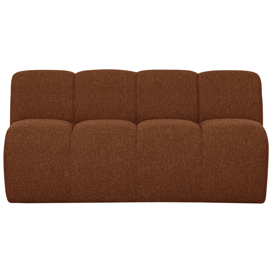 MOJO EETBANK 164 CM MET RUGLEUNING BOUCLE ROESTBRUIN MEL
