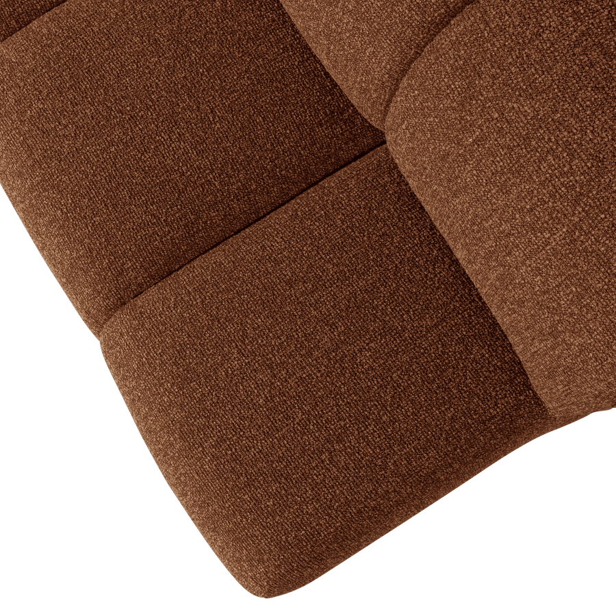MOJO EETBANK 164 CM MET RUGLEUNING BOUCLE ROESTBRUIN MEL