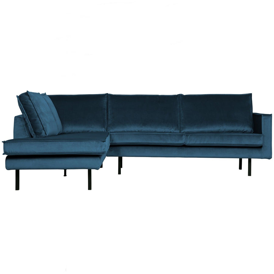 RODEO HOEKBANK LINKS VELVET BLAUW