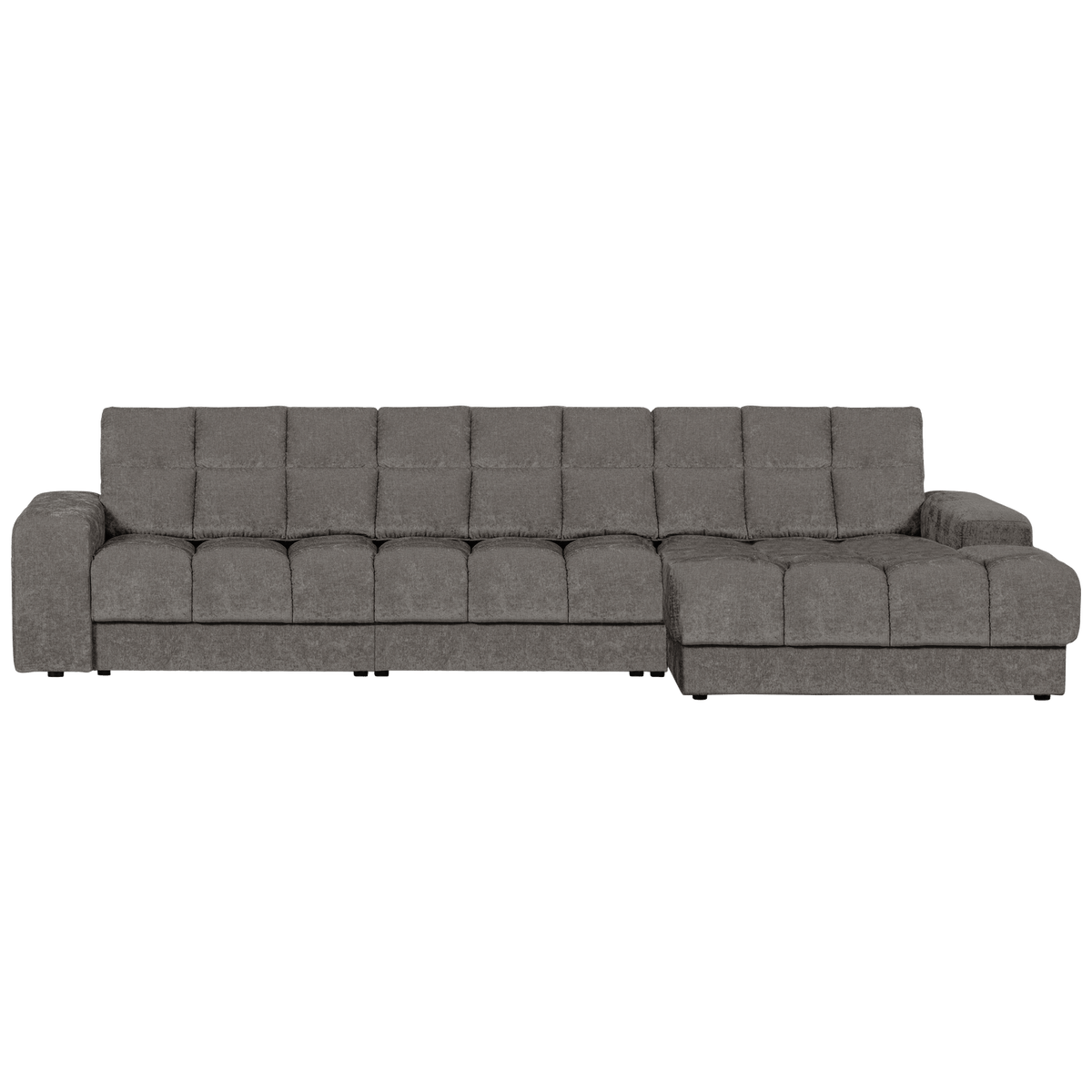 SECOND DATE CHAISE LONGUE RECHTS VELVET GRIJS