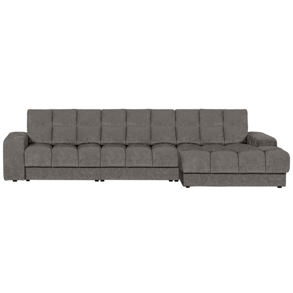 SECOND DATE CHAISE LONGUE RECHTS VELVET GRIJS