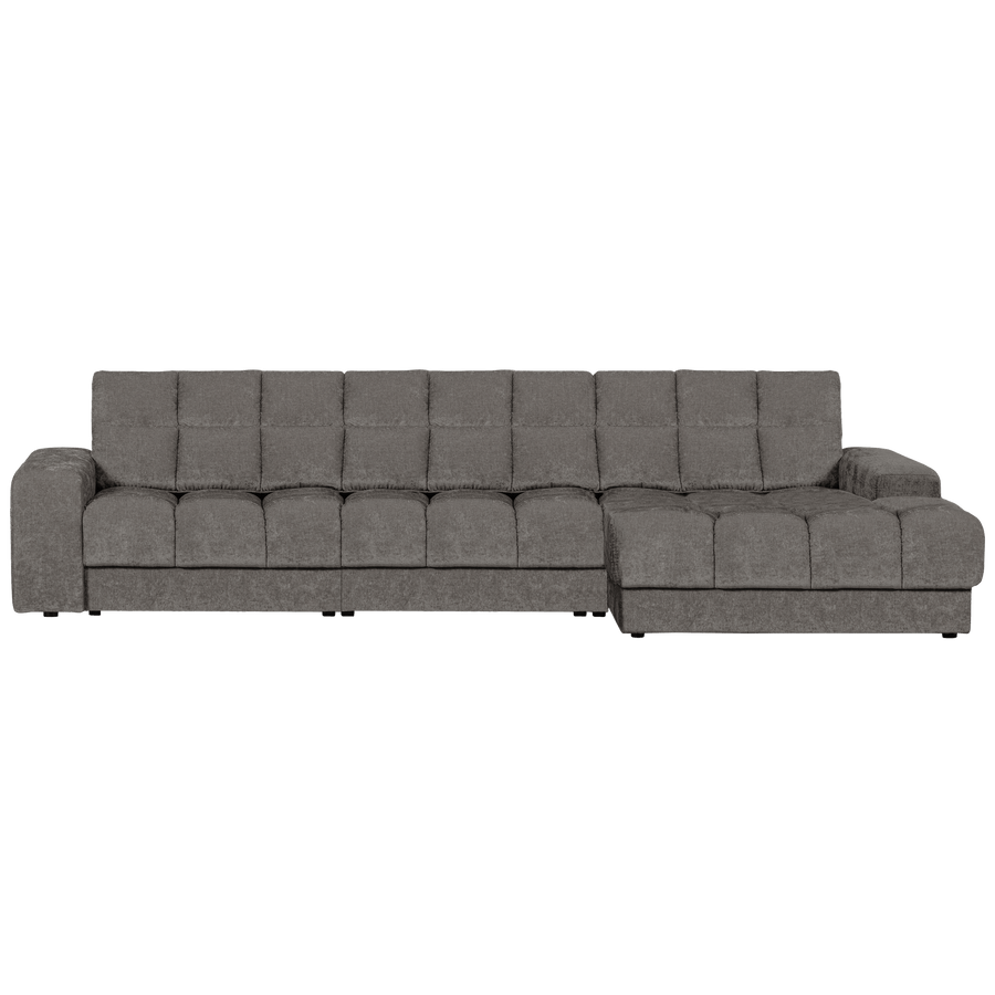 SECOND DATE CHAISE LONGUE RECHTS VELVET GRIJS