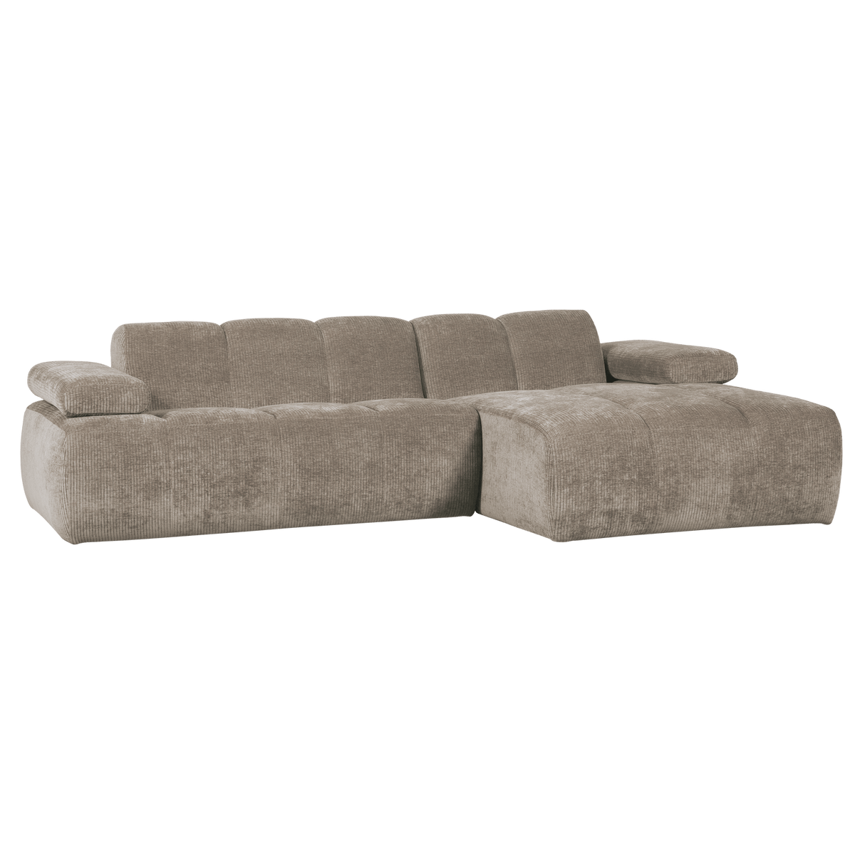 MOJO CHAISE LONGUE BANK RECHTS RIBSTOF DONKERZAND