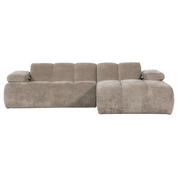 MOJO CHAISE LONGUE BANK RECHTS RIBSTOF DONKERZAND
