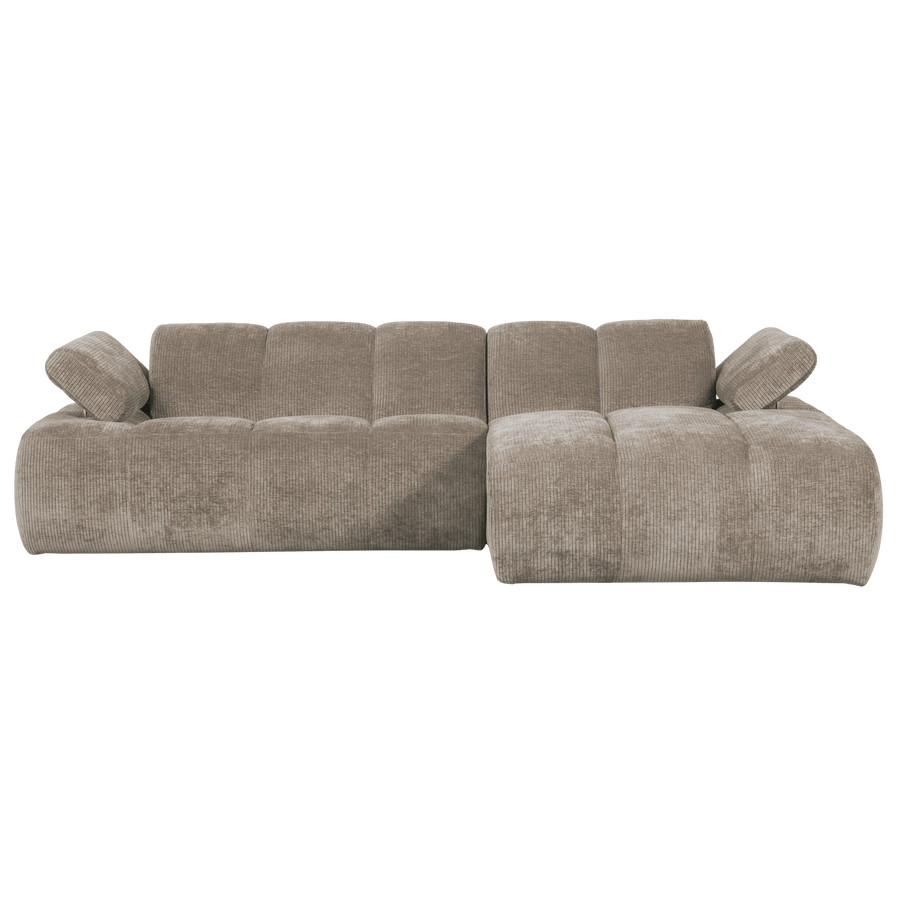 MOJO CHAISE LONGUE BANK RECHTS RIBSTOF DONKERZAND