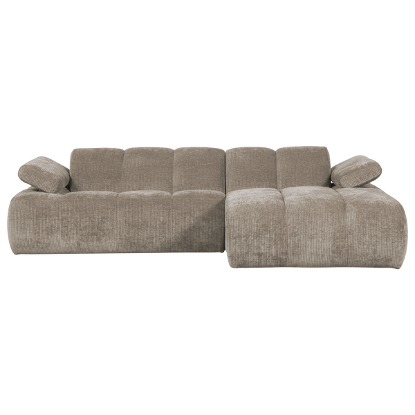 MOJO CHAISE LONGUE BANK RECHTS RIBSTOF DONKERZAND