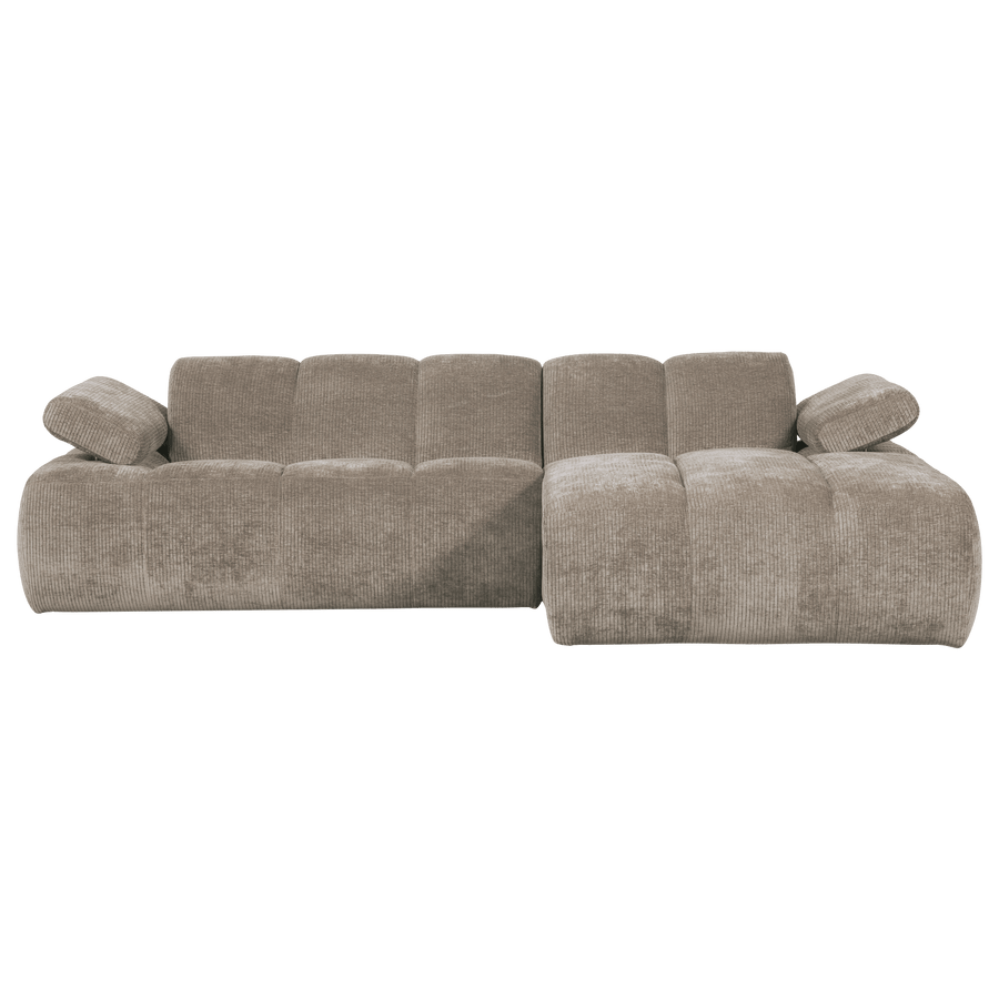 MOJO CHAISE LONGUE BANK RECHTS RIBSTOF DONKERZAND