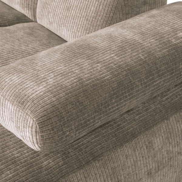 MOJO CHAISE LONGUE BANK RECHTS RIBSTOF DONKERZAND