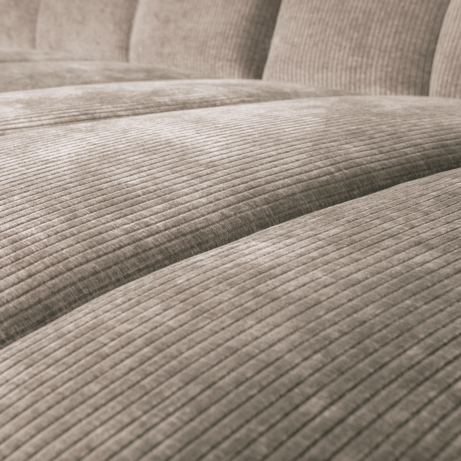 MOJO CHAISE LONGUE BANK RECHTS RIBSTOF DONKERZAND